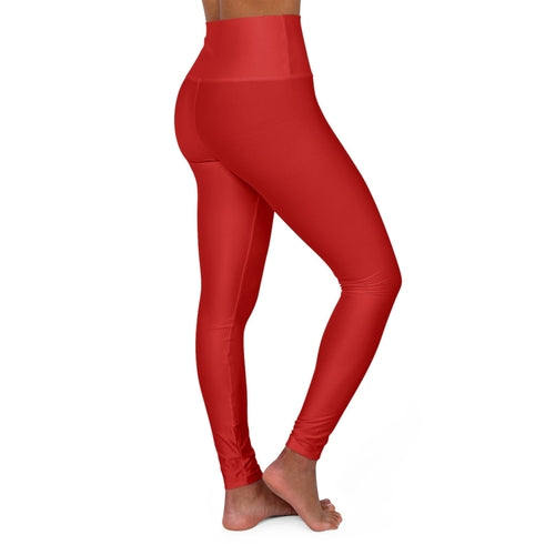 Women's High-Waist Fitness Leggings – Red