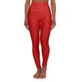 Women's High-Waist Fitness Leggings – Red