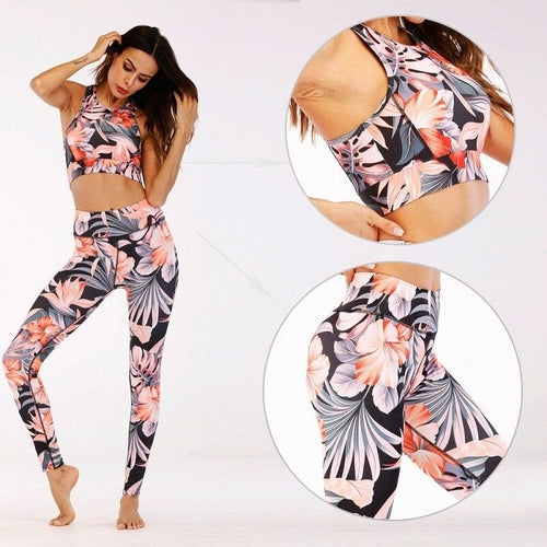 Floral Fitness Yoga Set | Women’s 2-Piece Workout Outfit – Lightweight & Stretch Fit