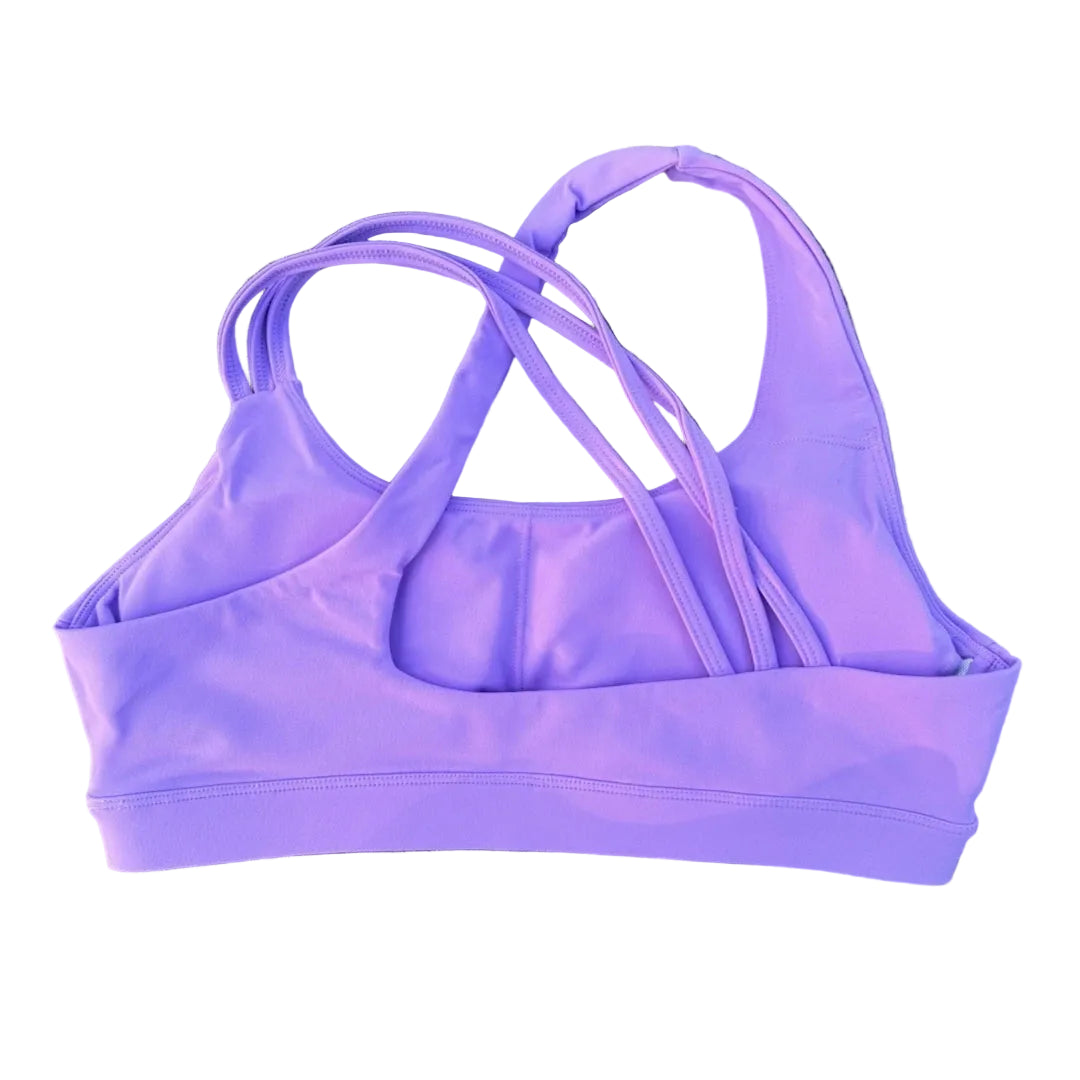 Women's Cross-Back Sports Bra — High-Support Fitness Top | Breathable Nylon