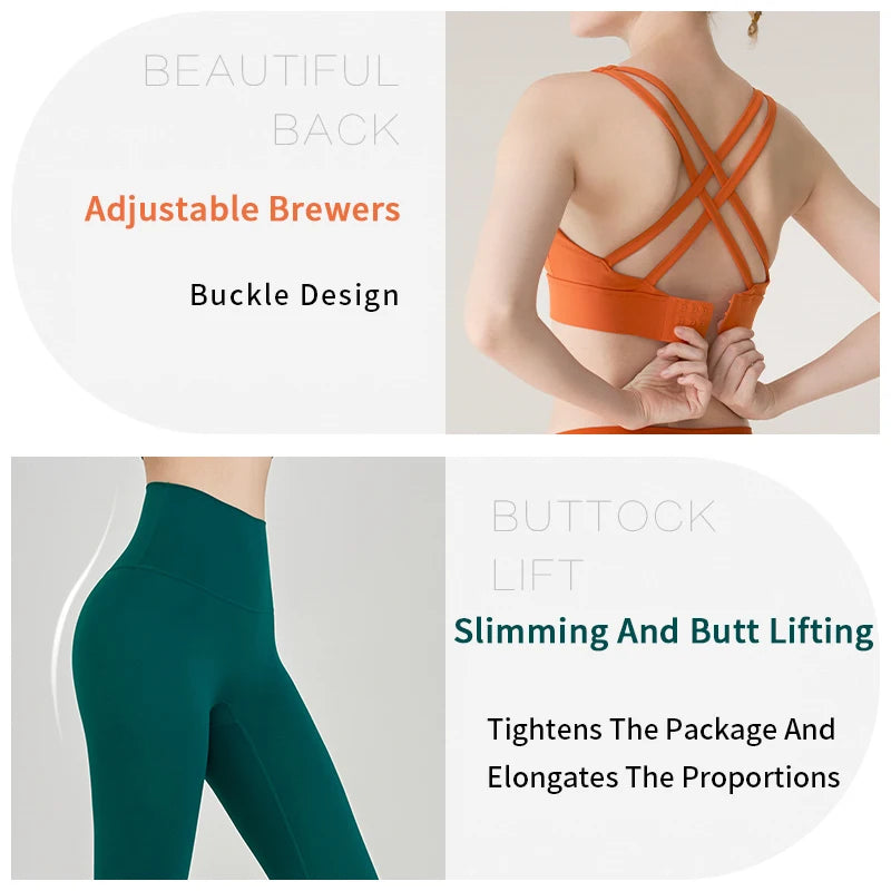 Women's Fitness Set — Sports Bra & High Waist Leggings with Pocket | Lycra