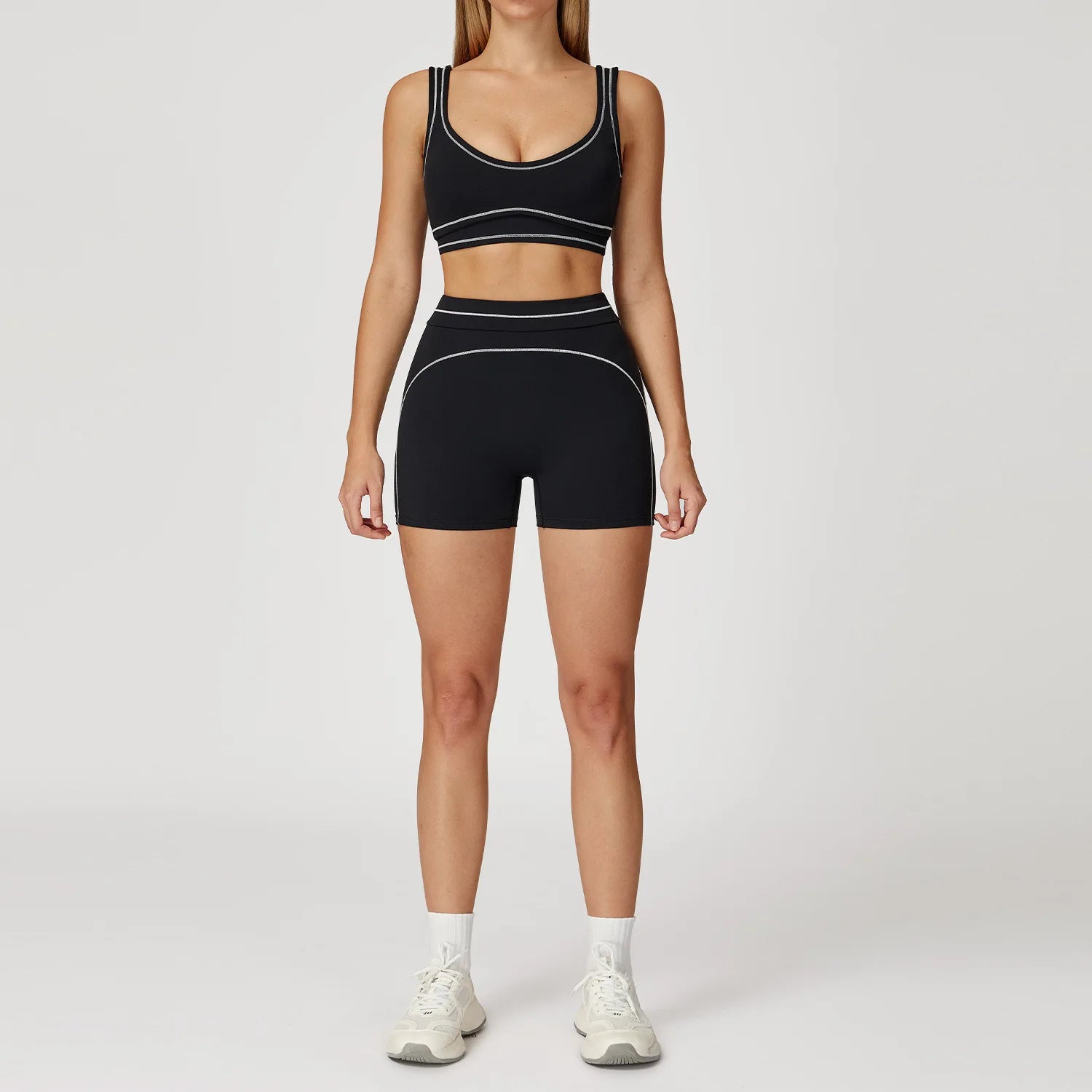 Women's 2-Piece Activewear Set — Sports Bra & Biker Shorts | Sculpting Fit