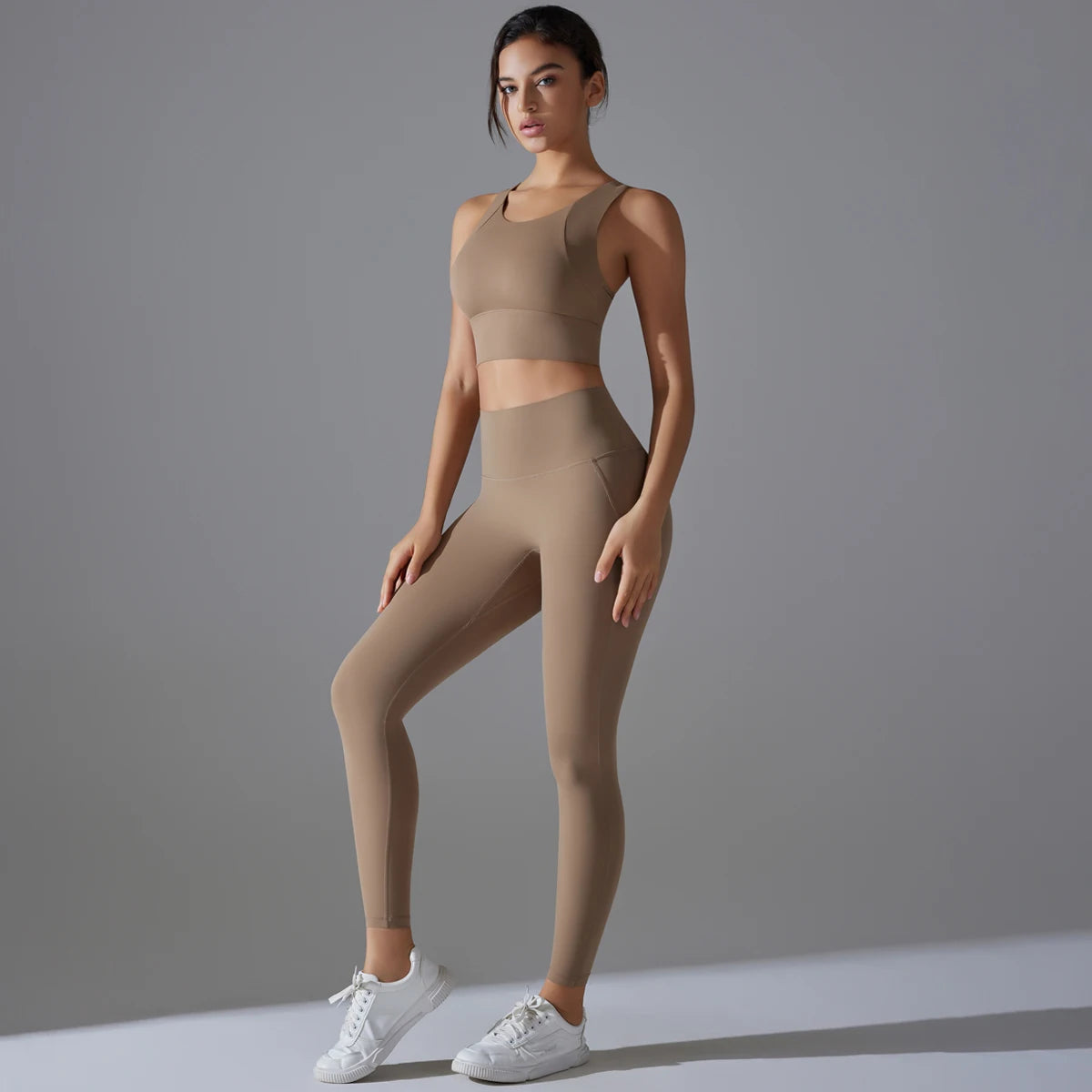 Women's 2-Piece Yoga Set — Shockproof Sports Bra & High-Waist Leggings