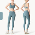 Women's Fitness Set — Sports Bra & High Waist Leggings with Pocket | Lycra