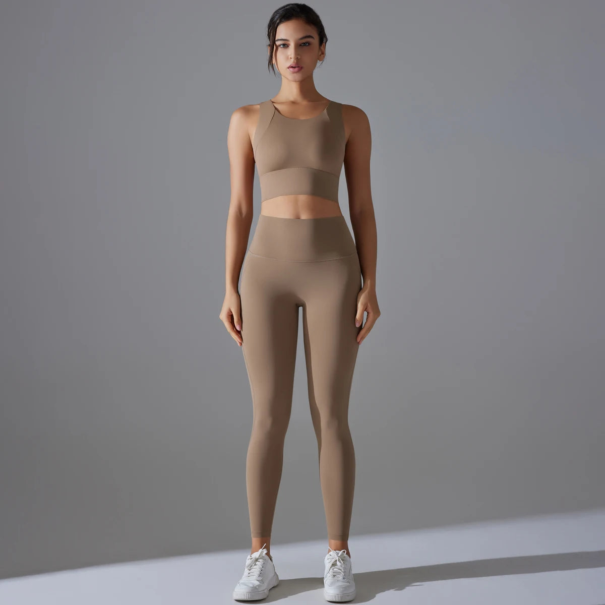 Women's 2-Piece Yoga Set — Shockproof Sports Bra & High-Waist Leggings
