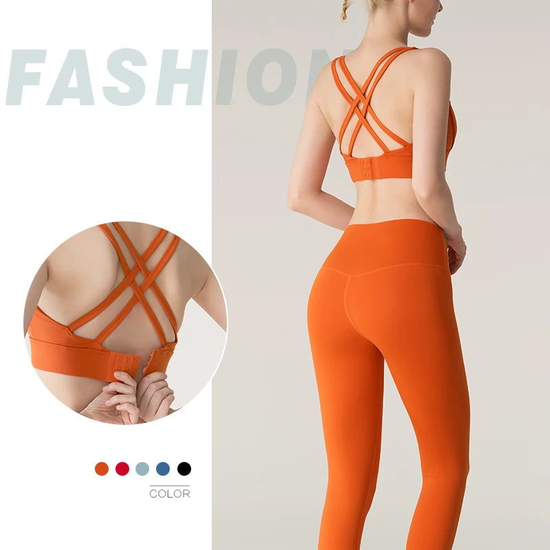 Women's Fitness Set — Sports Bra & High Waist Leggings with Pocket | Lycra