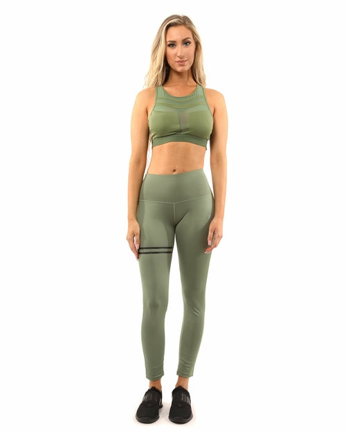 Huntington Activewear Set – Leggings & Sports Bra | Olive Green