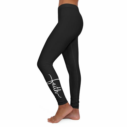 Women's Black Faith Leggings — Christian Inspiration Workout Pants