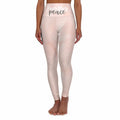 Pink Peach Marble High-Waist Yoga Leggings — Women's Fitness Pants