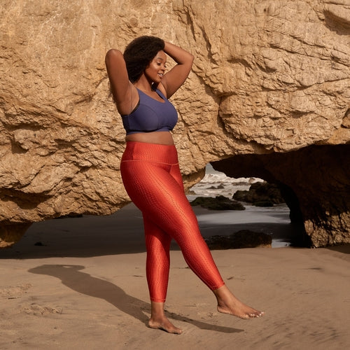 Hi-Rise Cube Performance Leggings – Persimmon | Sculpting Fit & All-Day Comfort
