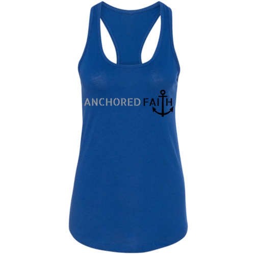 Womens Fitness Tank Top Graphic T-shirt - Anchored Faith Grey