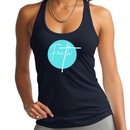 Womens Fitness Tank Top Graphic T-shirt Faith - Christian