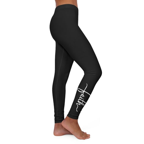 Women's Black Faith Leggings — Christian Inspiration Workout Pants
